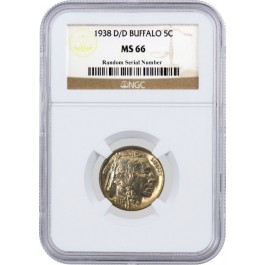 1938 D/D 5C Buffalo Nickel NGC MS66