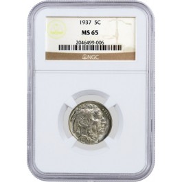 1937 5C Buffalo Nickel NGC MS65 Gem Uncirculated Coin