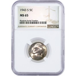 1943 S 5C Jefferson Silver War Nickel NGC MS65