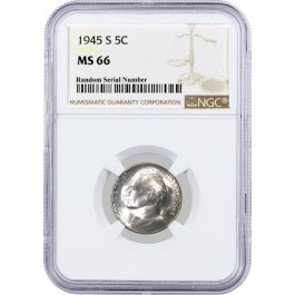 1945 S 5C Jefferson Silver War Nickel NGC MS66