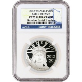 2012 W $100 Proof Platinum American Eagle 1 oz. 9995 Fine NGC PF70 UC ER