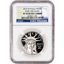 2015 W $100 1oz Proof Platinum American Eagle NGC PF70 Ultra Cameo Early Release