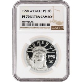 1998 W $100 Proof Platinum American Eagle NGC PF70 Ultra Cameo