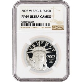 2002 W $100 Proof Platinum American Eagle NGC PF69 Ultra Cameo