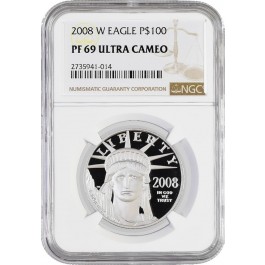2008 W $100 Proof Platinum American Eagle NGC PF69 Ultra Cameo