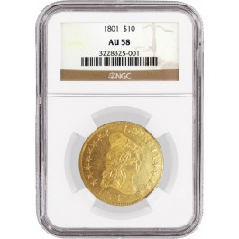 1801 $10 Capped Draped Bust Right Eagle Gold NGC AU58
