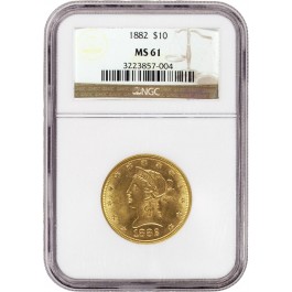 1882 $10 Liberty Head Eagle Gold NGC MS61