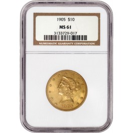 1905 $10 Liberty Head Eagle Gold NGC MS61