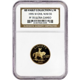 1995 W $5 Gold Civil War Battlefield Preservation Commemorative Coin NGC PF70 UC