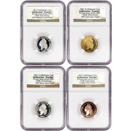 1861 Confederate 2011 Smithsonian Platinum Gold Silver Copper NGC Gem Proof Set 