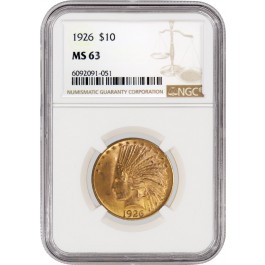 1926 $10 Indian Head Eagle Gold NGC MS63 Brilliant Uncirculated Coin #051