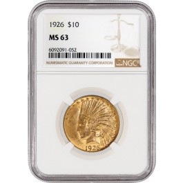 1926 $10 Indian Head Eagle Gold NGC MS63 Brilliant Uncirculated Coin #052