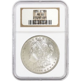 1884 O $1 Morgan Silver Dollar NGC MS65 Toned Uncirculated Mint State Coin
