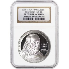 2006 P $1 Franklin Founding Father Commemorative Silver Dollar NGC PF70 UC