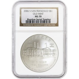 2006 S $1 San Francisco Old Mint Centennial Commemorative Silver Dollar NGC MS70
