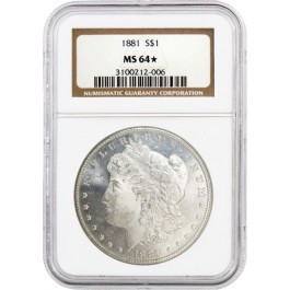 1881 $1 Morgan Silver Dollar NGC MS64 Star Uncirculated Mint State Coin
