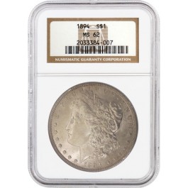 1894 $1 Morgan Silver Dollar NGC MS62