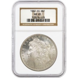 1882 CC $1 Morgan Silver Dollar NGC MS65