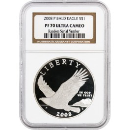 2008 P $1 Bald Eagle Recovery Commemorative Silver Dollar NGC PF70 UC