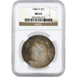 1884 O $1 Morgan Silver Dollar NGC MS63 Toned