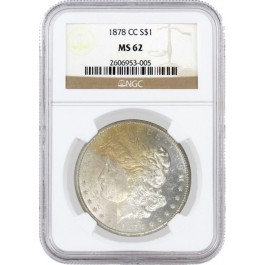 1878 CC $1 Morgan Silver Dollar NGC MS62 Toned Uncirculated Key Date Coin