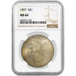 1897 $1 Morgan Silver Dollar NGC MS64