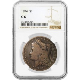 1894 $1 Morgan Silver Dollar NGC G6 Good Circulated Key Date Coin