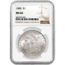 1888 $1 Silver Dollar Morgan NGC MS66