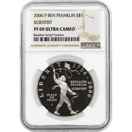 2006 P $1 Franklin Scientist Commemorative Silver Dollar NGC PF69 UC