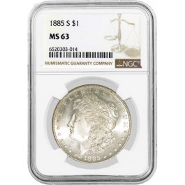 1885 S $1 Morgan Silver Dollar NGC MS63 Brilliant Uncirculated Key Date Coin