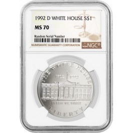 1992 D $1 White House 200th Anniversary Commemorative Silver Dollar NGC MS70