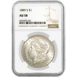 1889 S $1 Morgan Silver Dollar NGC AU58 About Uncirculated Key Date Coin