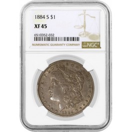 1884 S $1 Morgan Silver Dollar NGC XF45 Extremely Fine Circulated Key Date Coin