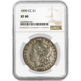 1890 CC Carson City $1 Morgan Silver Dollar NGC XF40 Extremely Fine Key Date 