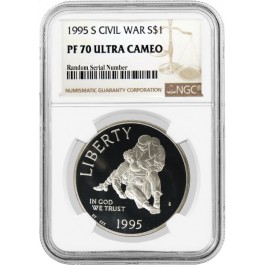 1995 S $1 Proof Civil War Commemorative Silver Dollar NGC PF70 Ultra Cameo