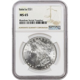 Random Year (1878 - 1904) $1 Morgan Silver Dollar NGC MS65 Gem Uncirculated Coin