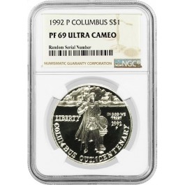 1992 P $1 Columbus Quincentenary Commemorative Silver Dollar NGC PF69 UC