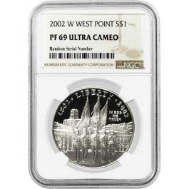 2002 W $1 West Point Bicentennial Commemorative Silver Dollar NGC PF69 UC