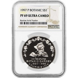1997 P $1 US Botanic Garden Commemorative Silver Dollar NGC PF69 UC