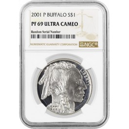 2001 P $1 American Buffalo Commemorative Silver Dollar NGC PF69 Ultra Cameo