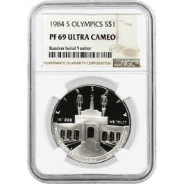 1984 S $1 Los Angeles Olympiad Commemorative Silver Dollar NGC PF69 UC