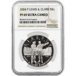 2004 P $1 Lewis & Clark Bicentennial Commemorative Silver Dollar NGC PF69 UC