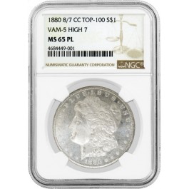 1880 CC $1 Morgan Silver Dollar NGC MS65 PL VAM 5 8/7 High Overdate