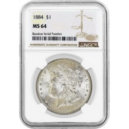 1884 $1 Morgan Silver Dollar NGC MS64 Uncirculated Mint State Coin