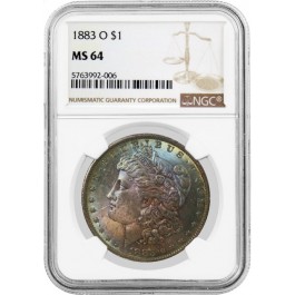 1883 O $1 Morgan Silver Dollar NGC MS64 Toned