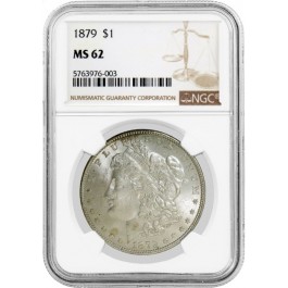 1879 $1 Morgan Silver Dollar NGC MS62 Uncirculated Mint State Coin