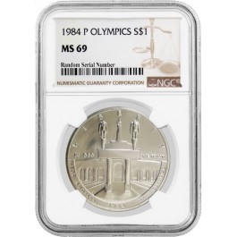 1984 P $1 Los Angeles Olympiad Commemorative Silver Dollar NGC MS69