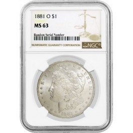 1881 O $1 Morgan Silver Dollar NGC MS63 Uncirculated Mint State Coin