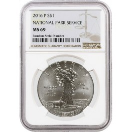 2016 P $1 National Park Service Centennial Commemorative Silver Dollar NGC MS69