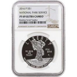 2016 P $1 National Park Service Centennial Commemorative Silver Dollar NGC PF69 UC